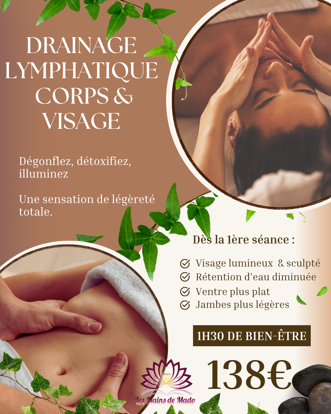 Brown and White Natural Spa Massage Instagram Post